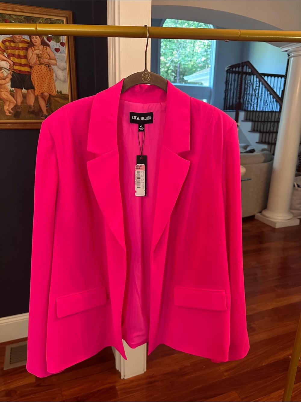 Steve Madden Bright Hot Pink Open-Front Blazer
